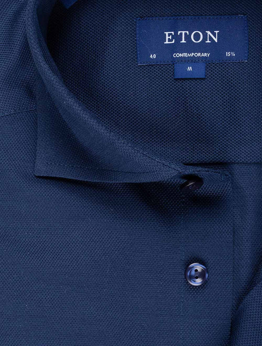 ETON Contemporary Pique Shirt Navy