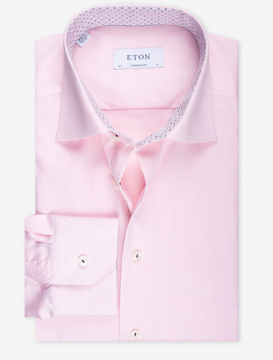 ETON Contemporary Plain Inlay Shirt Red