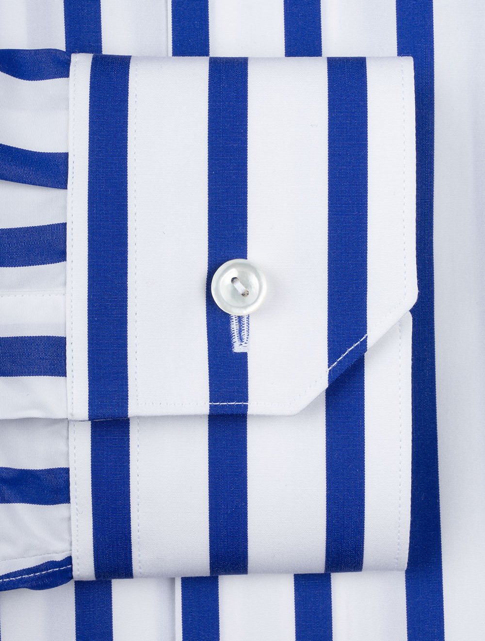 Striped Elevated Poplin Shirt Blue