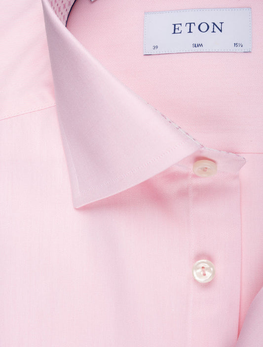 ETON Slim Plain With lnlay Shirt Pink