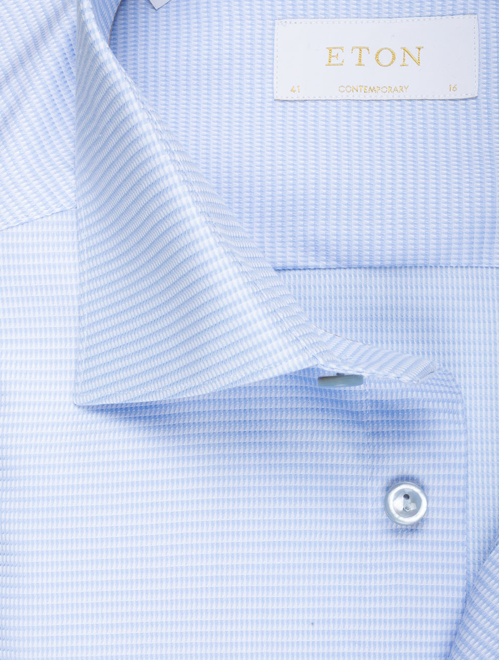 Eton Blue Elevated Pique Contemporary Fit Shirt AI1