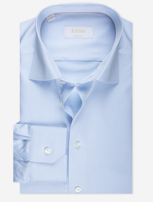 ETON Contemporary Elevated Twill Shirt Blue