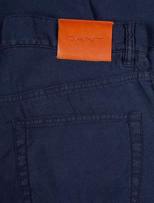 GANT Linen Cotton Slim Jeans Marine