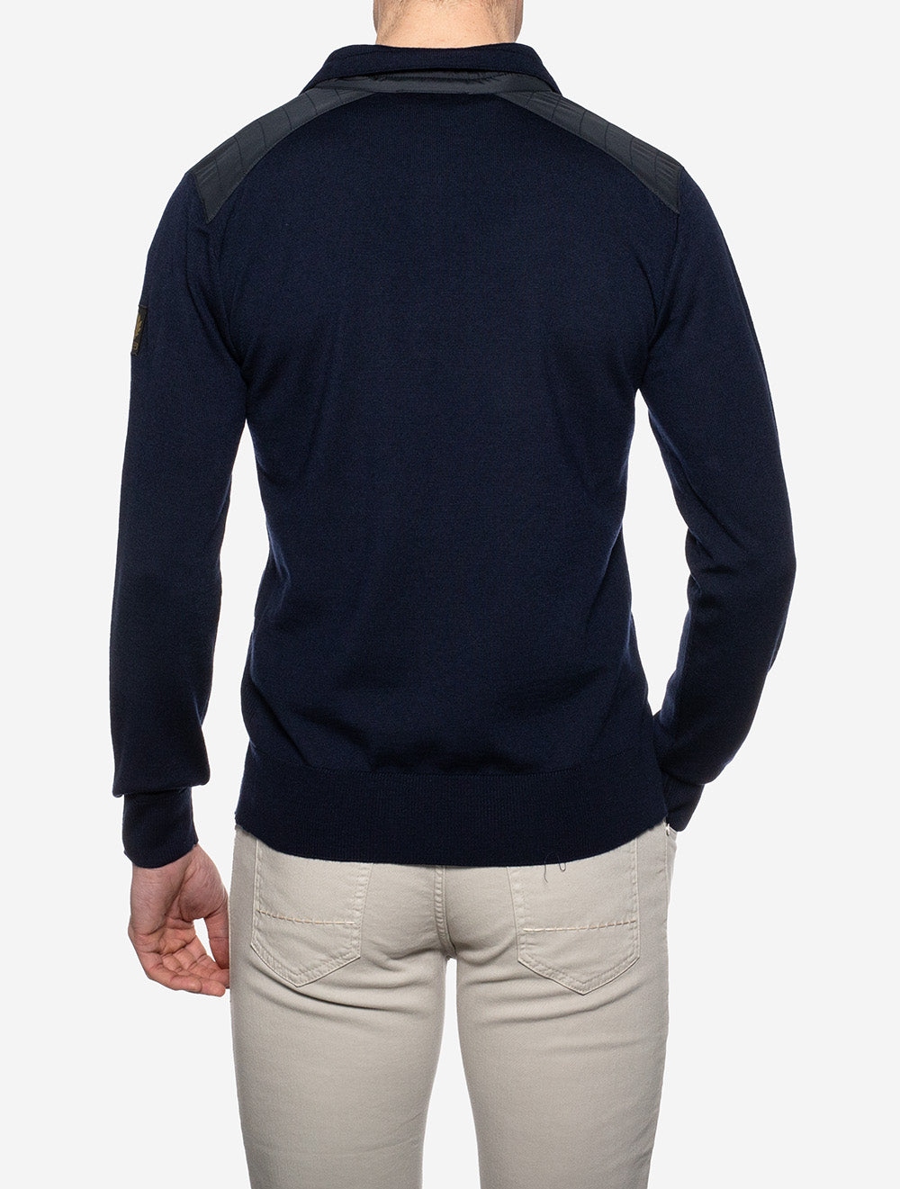 Belstaff Kilmington Quarter Zip Jumper Washed Navy AI2