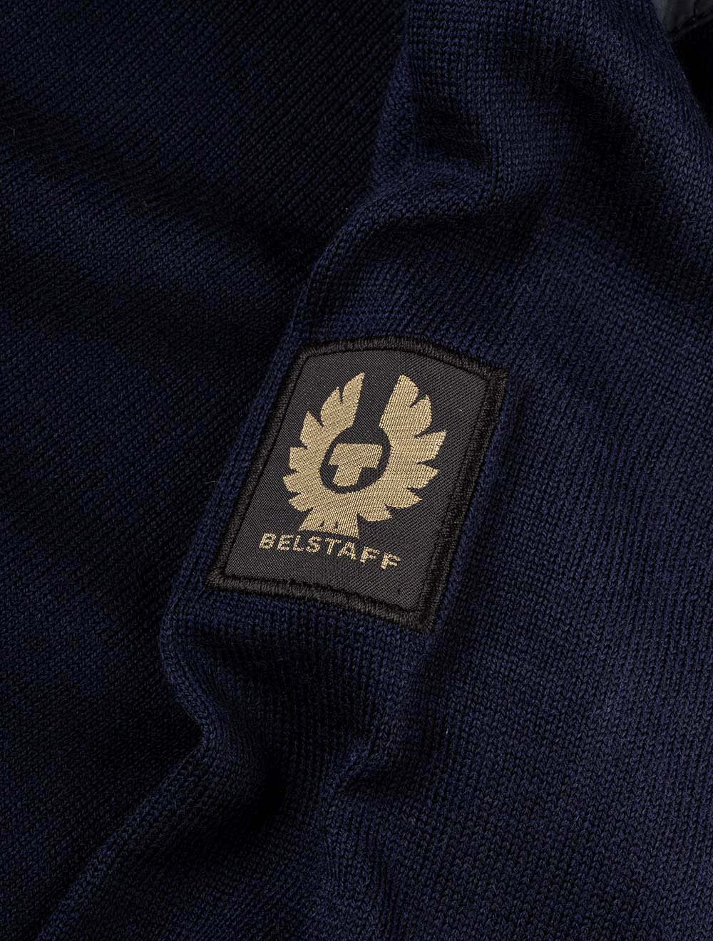 Belstaff Kilmington Quarter Zip Jumper Washed Navy AI4