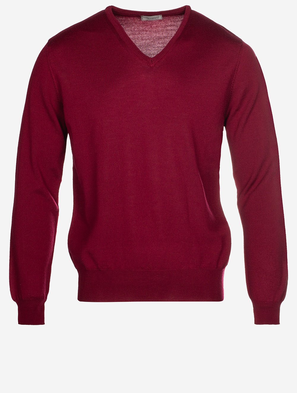 Merino Wool V-Neck Red