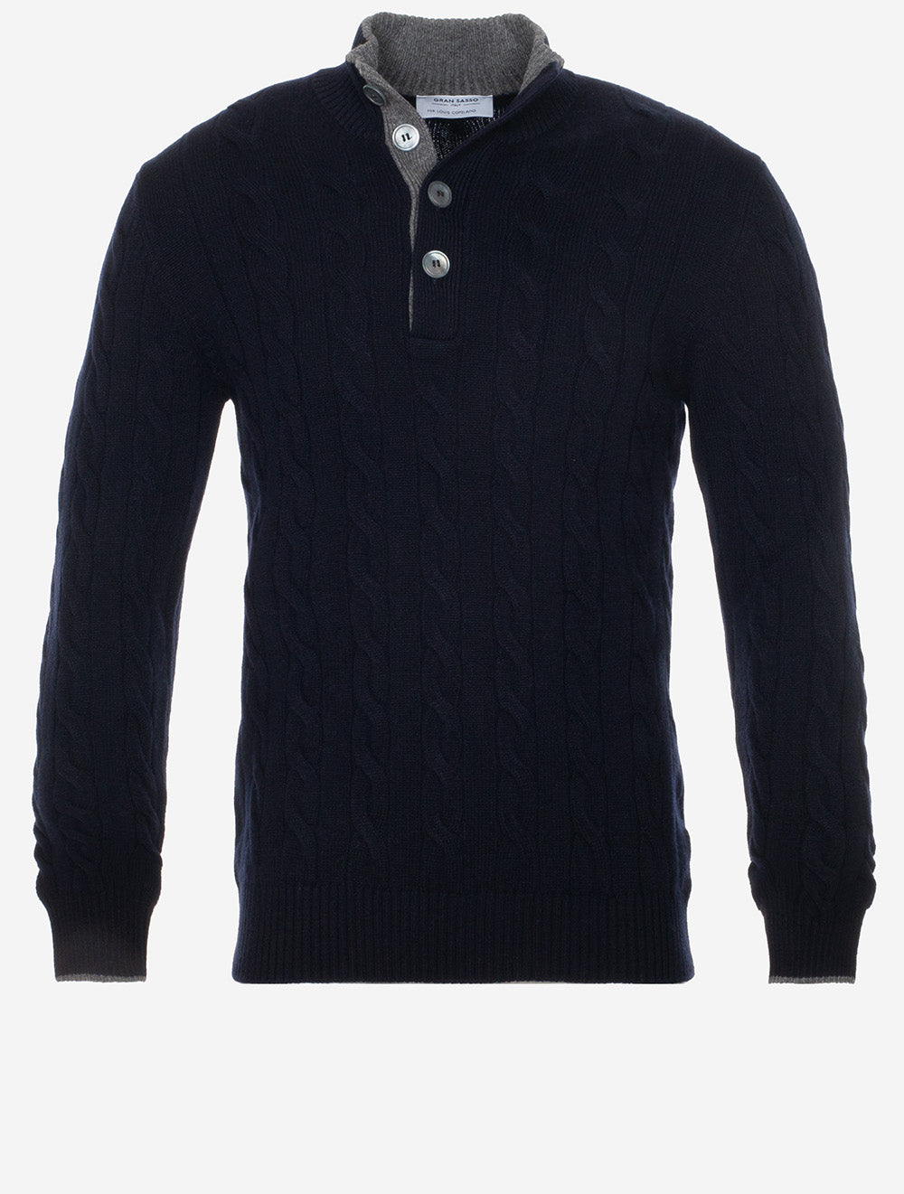 Tricot à torsades bleu marine