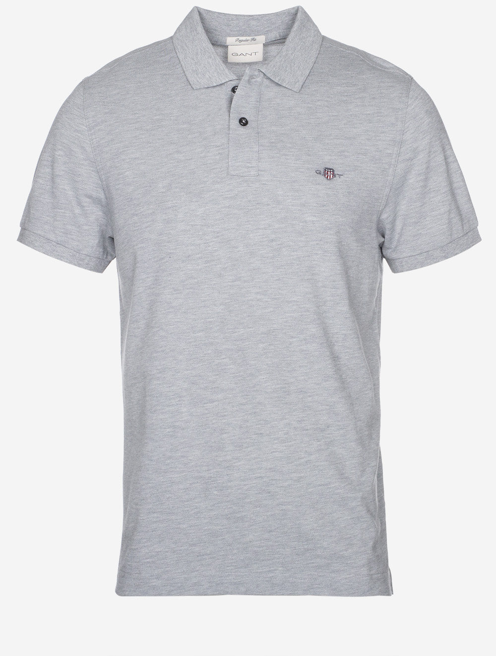 Regular Shield Short Sleeve Piqué Polo Grey Melange