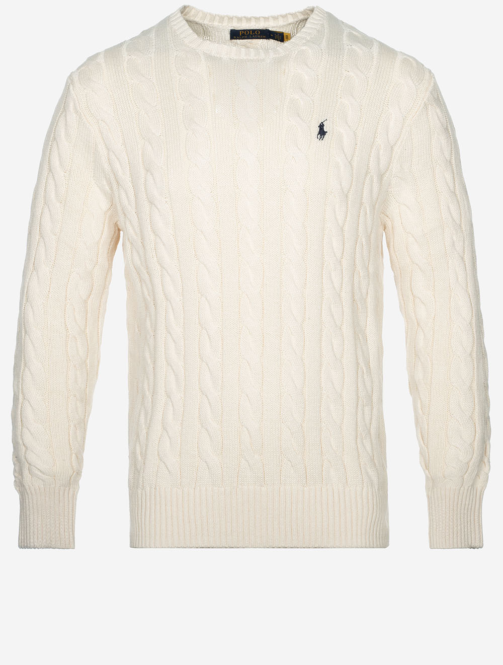Cable-Knit Cotton Crewneck Jumper Cream
