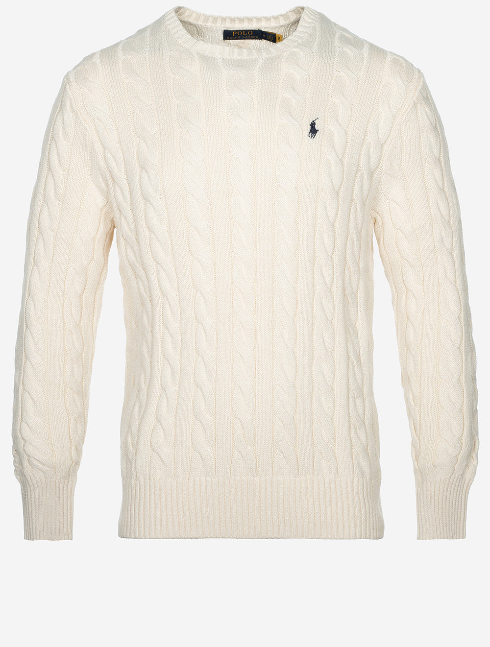 Cable Crew Neck Pullover Cream