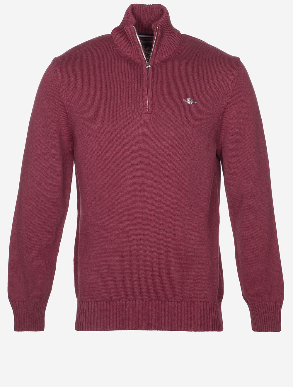 Casual Cotton Half Zip Plumped Red