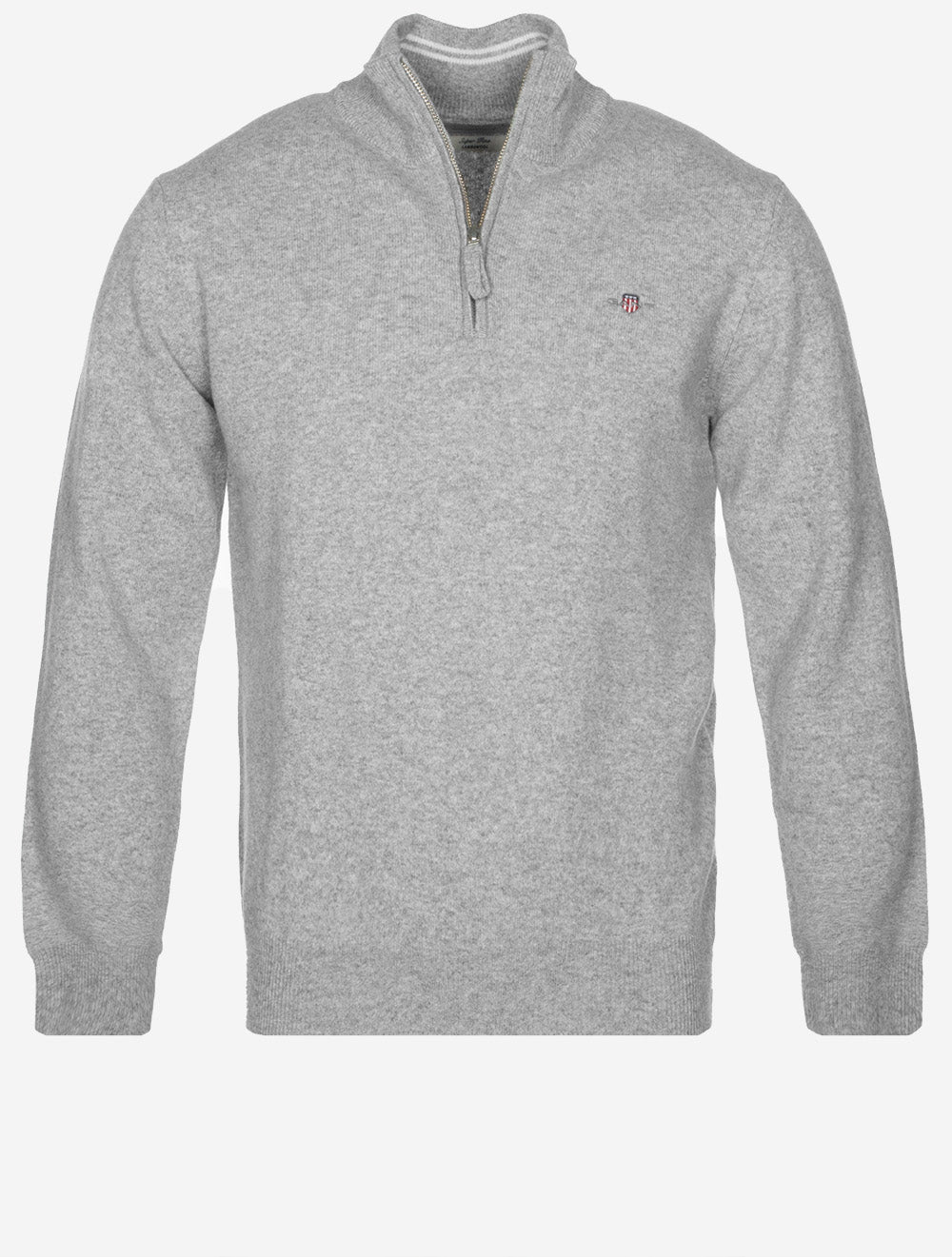 Superfine Lambswool Half-Zip Grey Melange