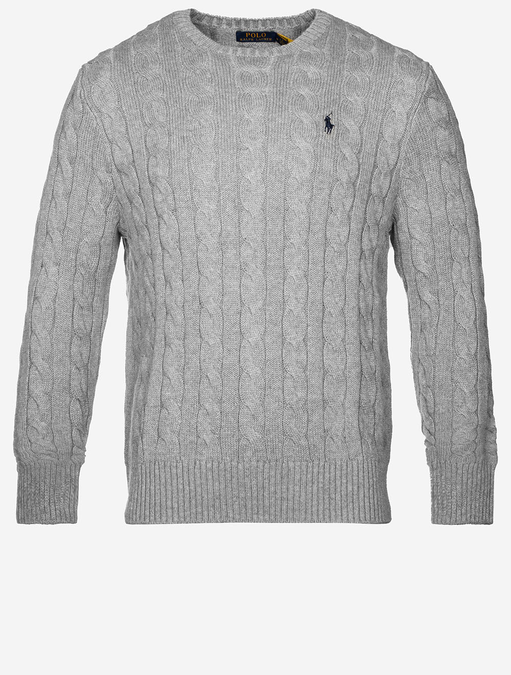 Cable Crew Neck Pullover Grey
