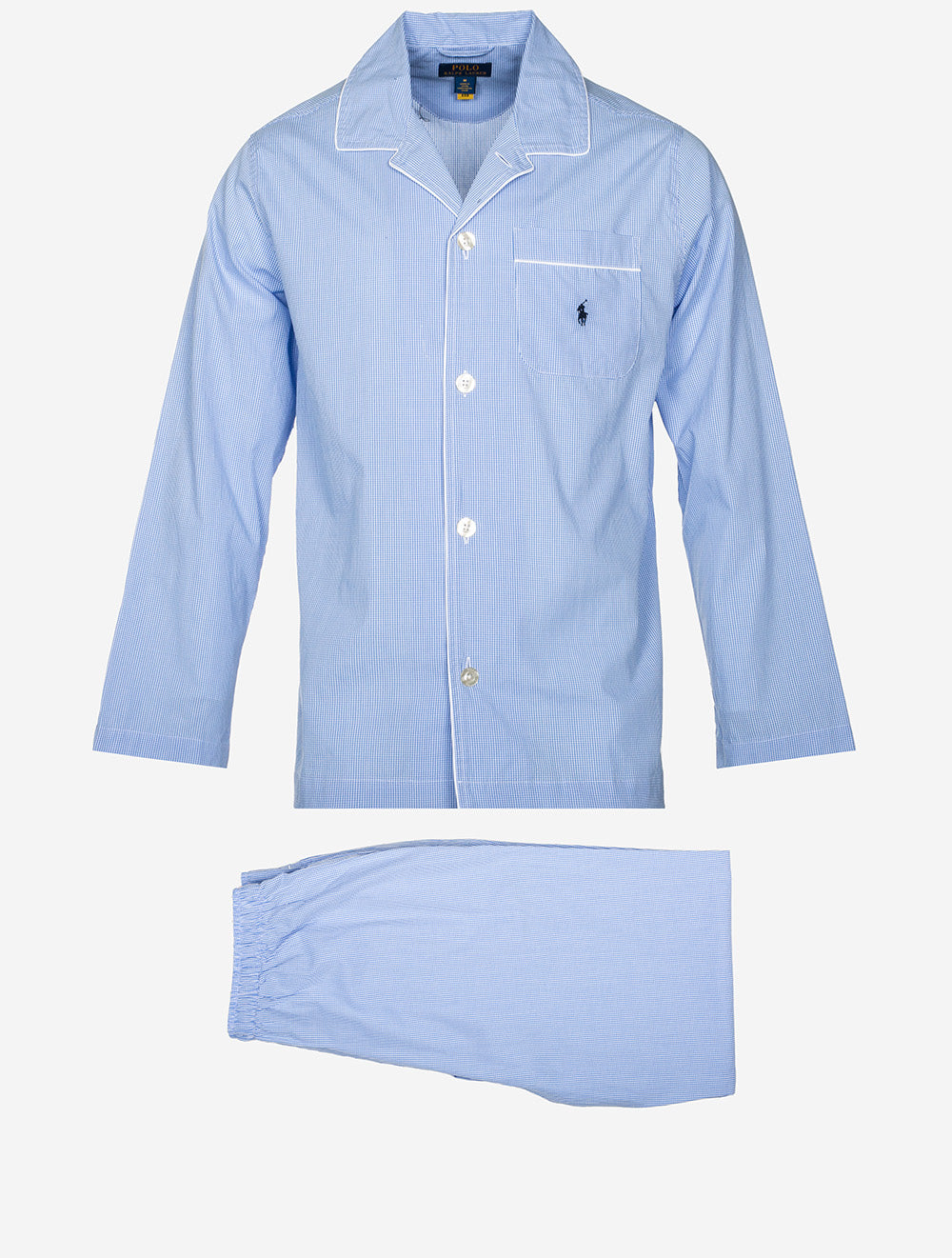 Gingham Poplin PJ Set Blue