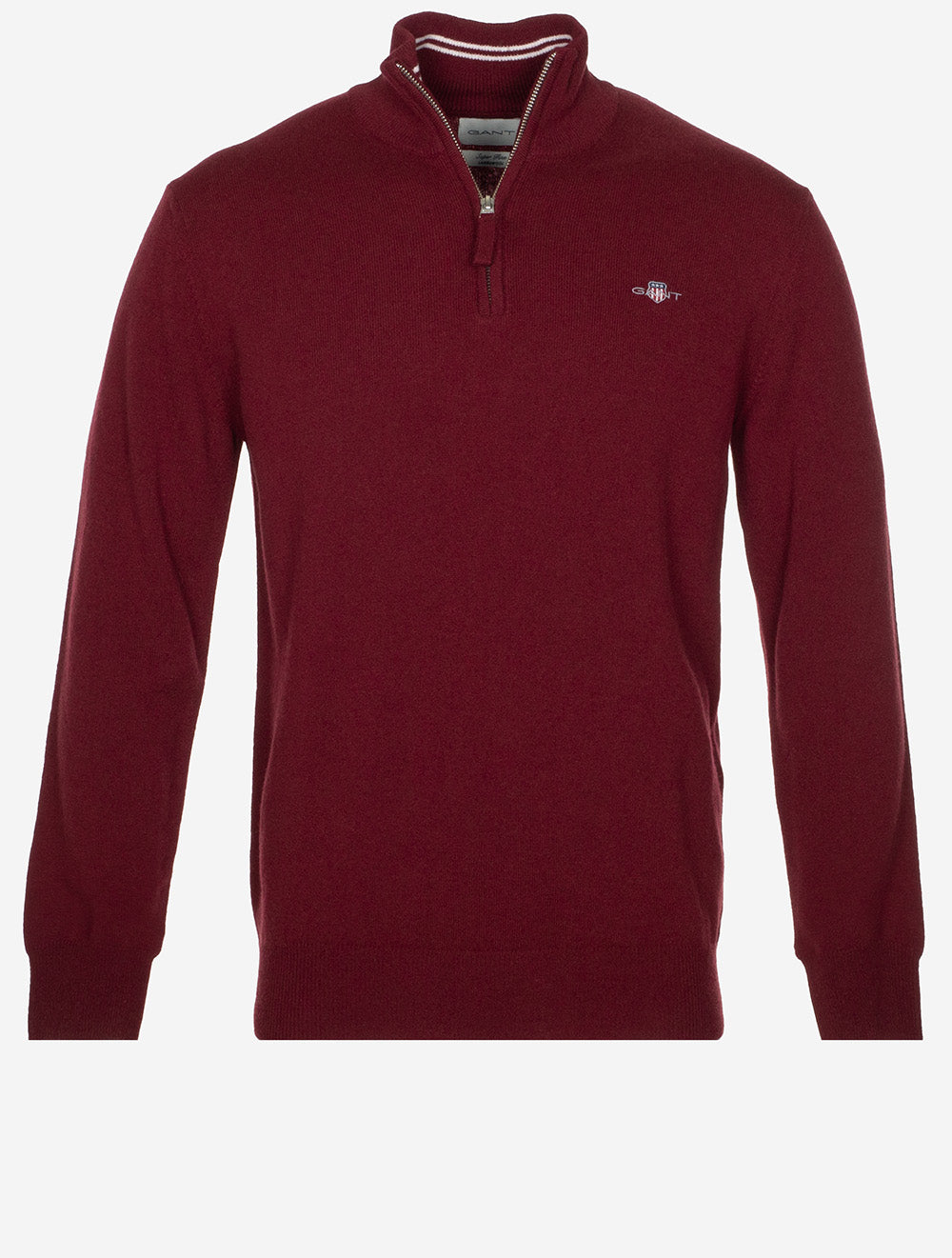 Superfine Lambswool Half-Zip Plumped Red