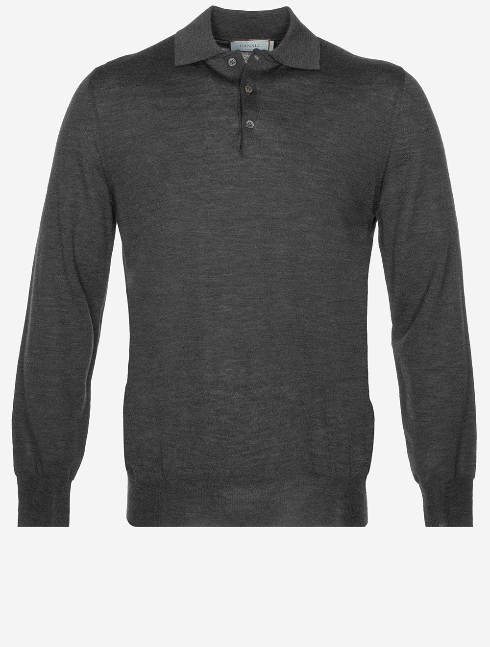 Canali Longsleeve Polo Knit Grey