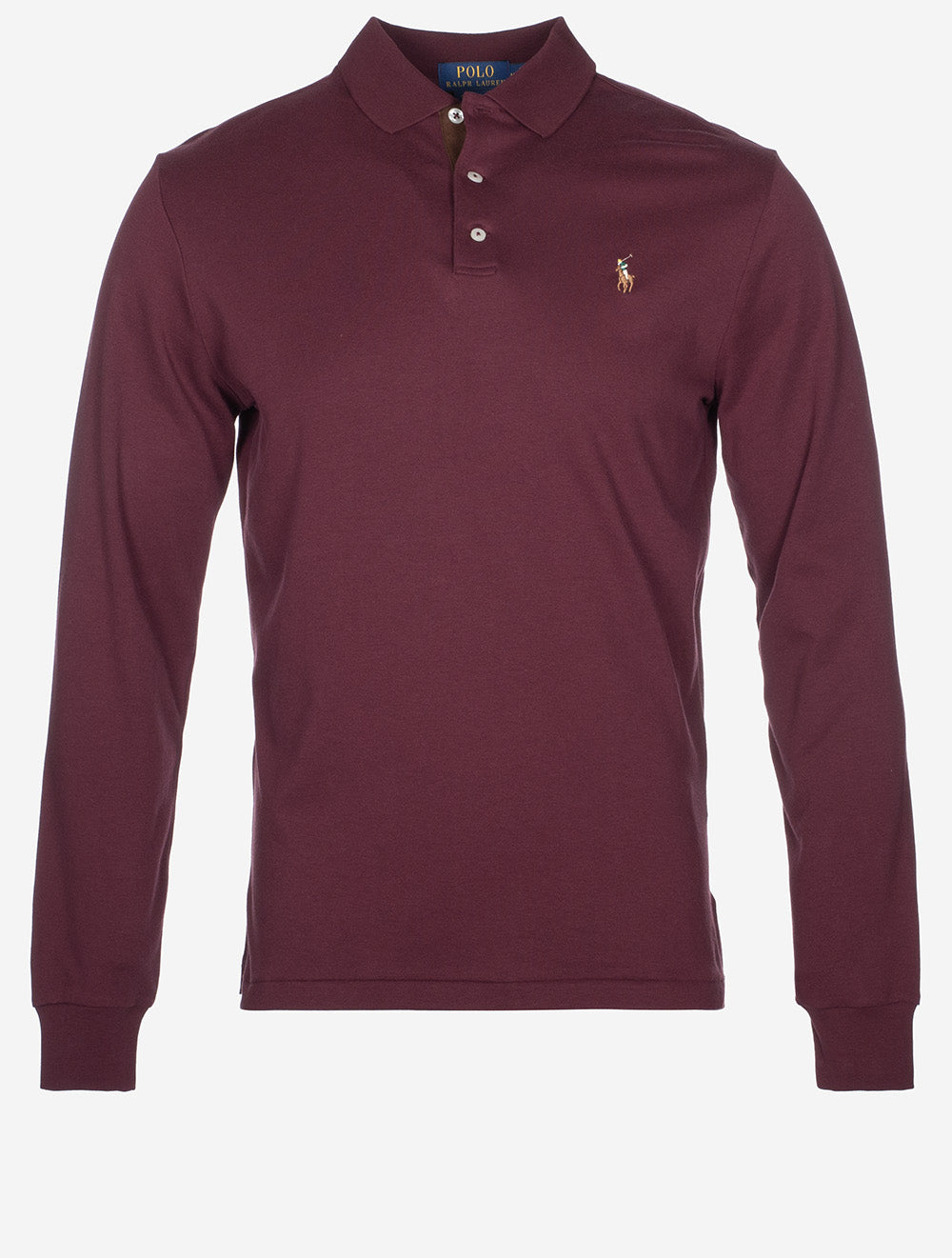 Pima Long Sleeve Slim Fit Polo Shirt Red