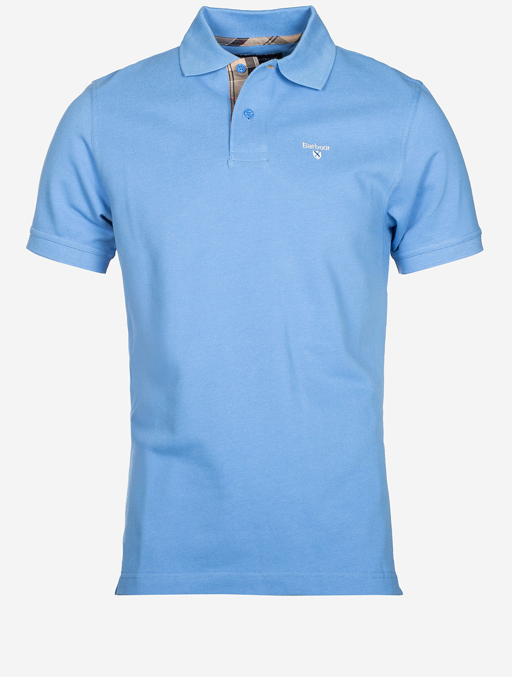 Tartan Piqué Polo Shirt Delft Blue