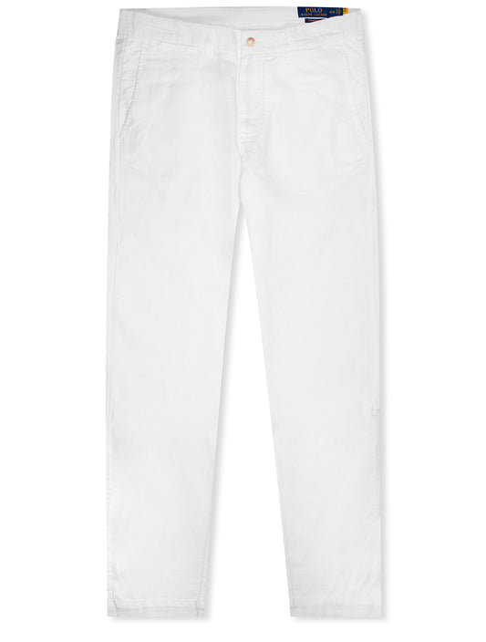 RALPH LAUREN Linen Cotton Trousers White