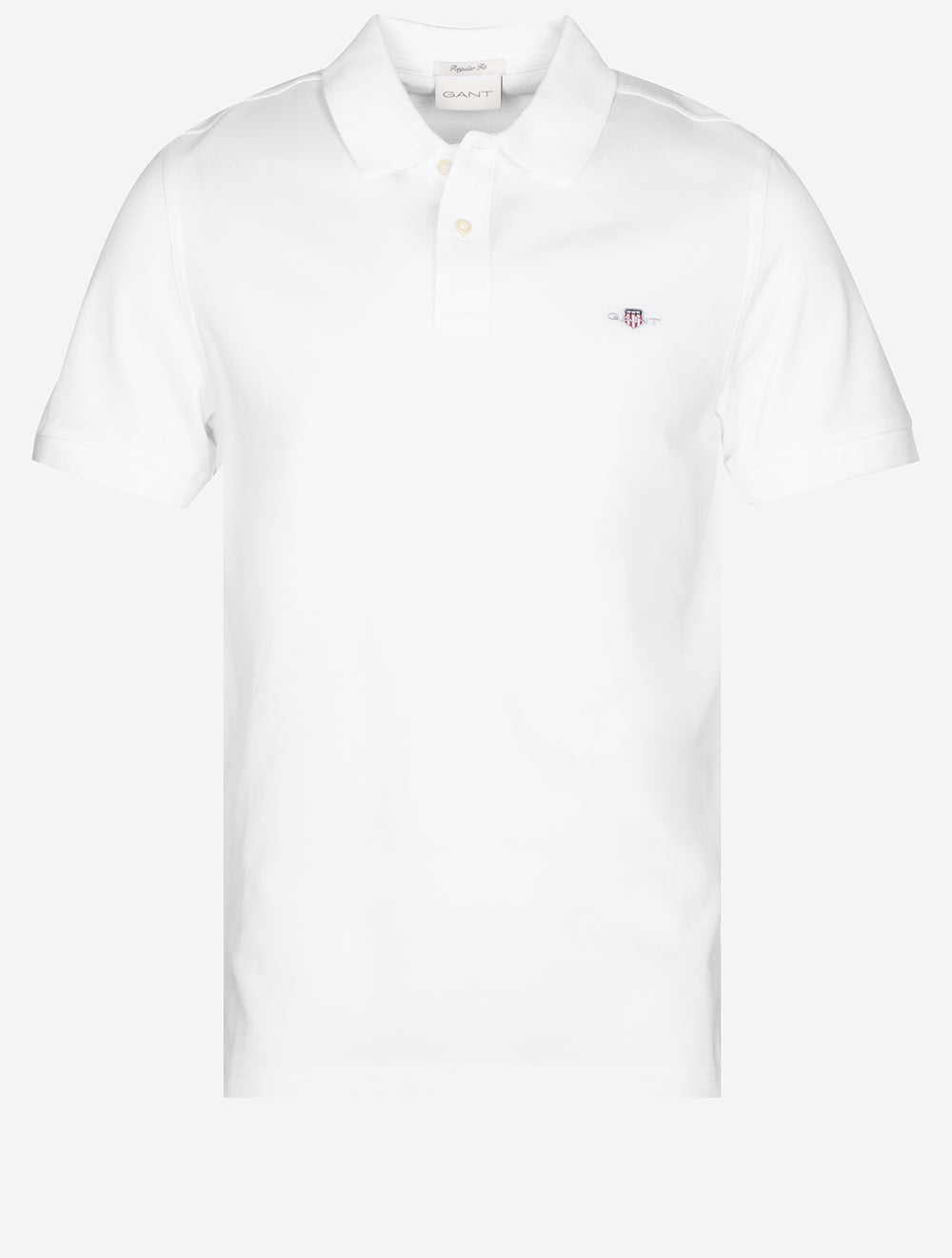 Regular Shield Short Sleeve Pique Polo White
