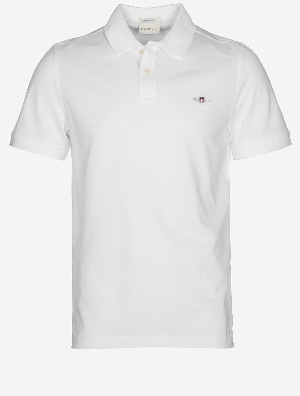 Regular Shield Short Sleeve Piqué Polo White