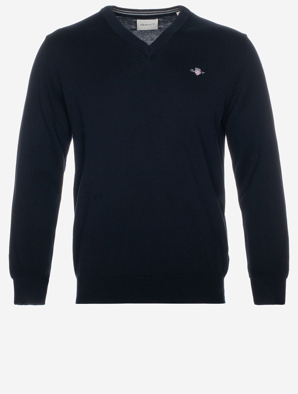 Classic Cotton V-Neck Sweater Evening Blue