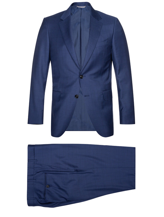 CANALI Check Suit Blue