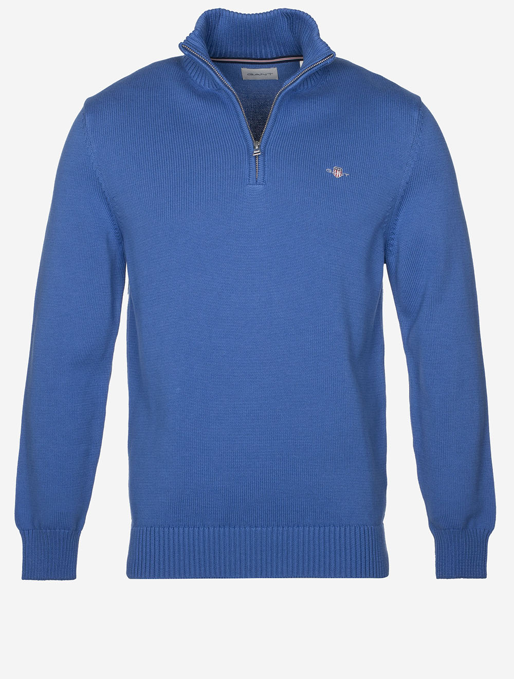 Casual Cotton Half-Zip Sweater Rich Blue