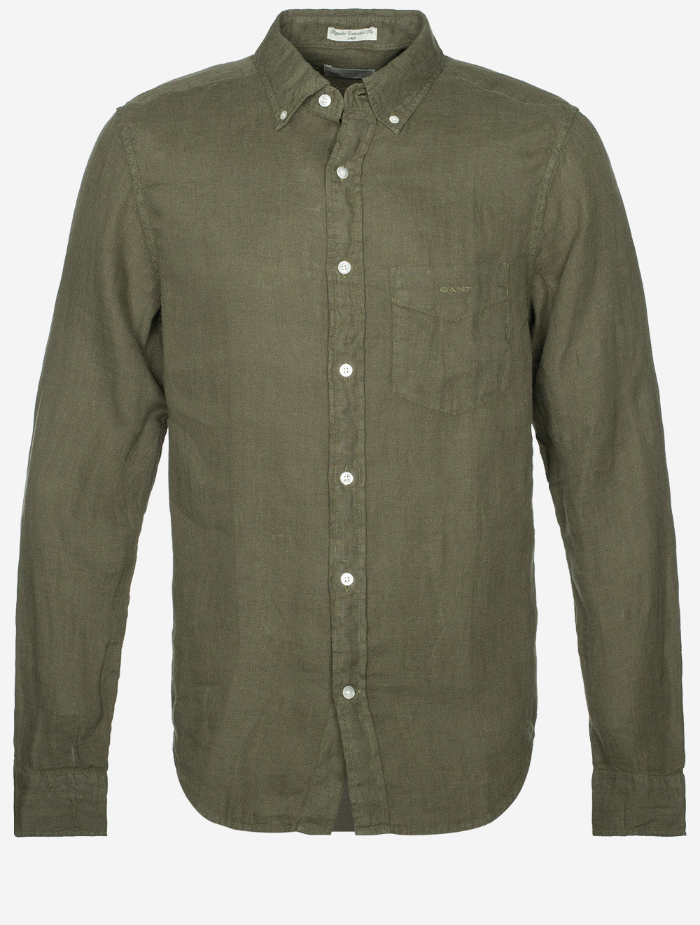 Linen Regular Fit Shirt Dry Herb Green