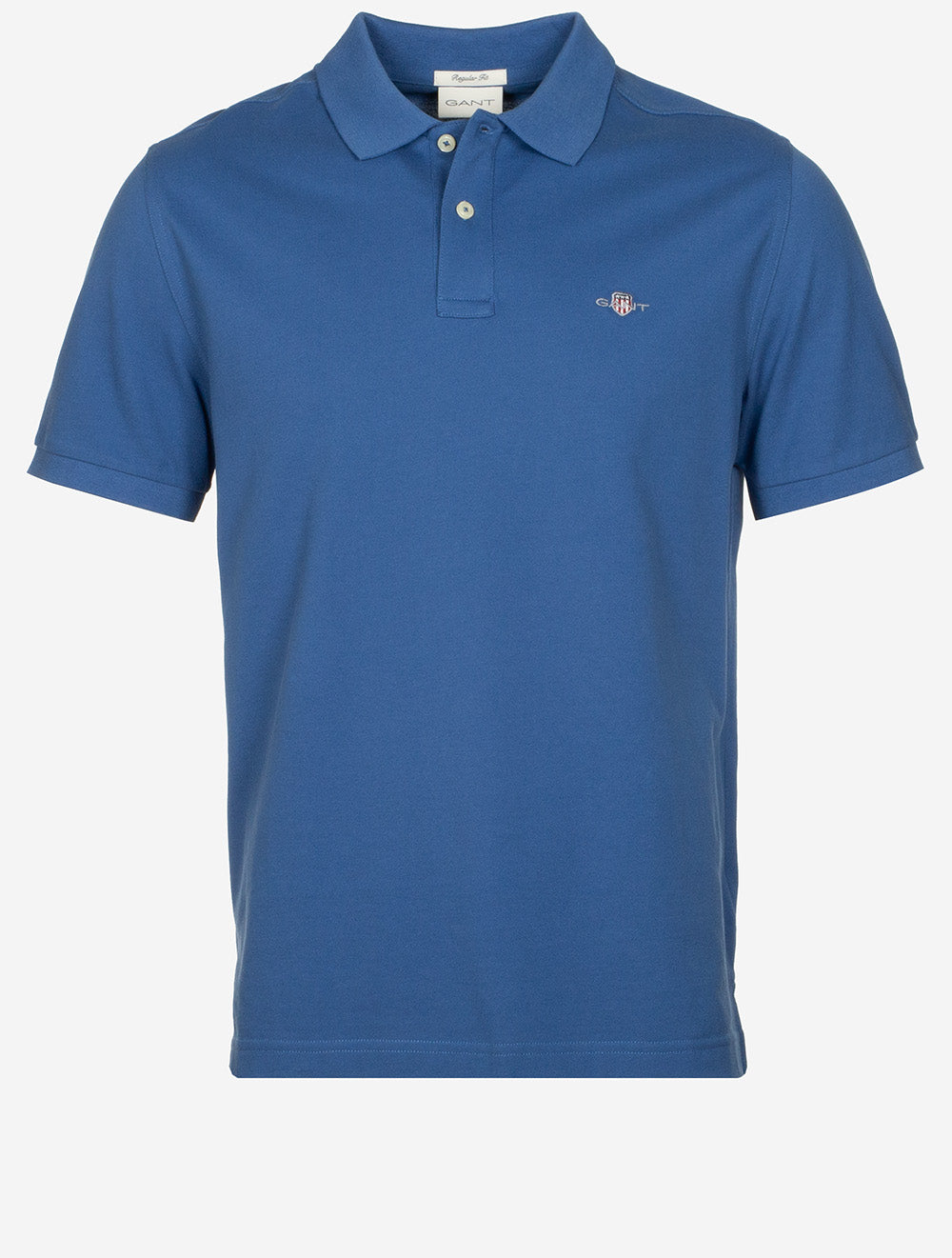 Regular Shield Short Sleeve Piqué Polo Vintage Blue