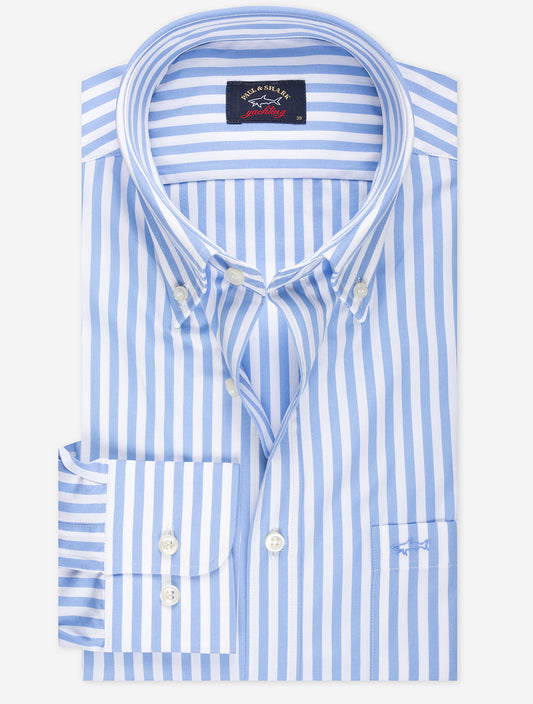 PAUL & SHARK Buttondown Stripe Shirt Blue
