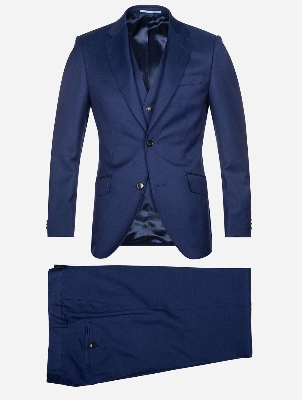 Birdseye 3 Piece Suit Blue