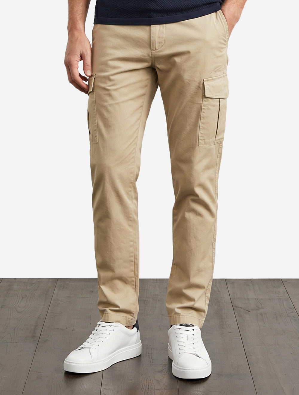 Regular Light Cotton Cargo Pants Oat Beige