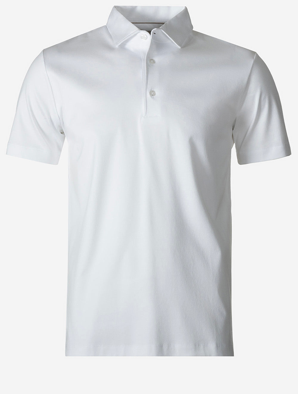 3 Button Short Sleeve Polo Shirt White