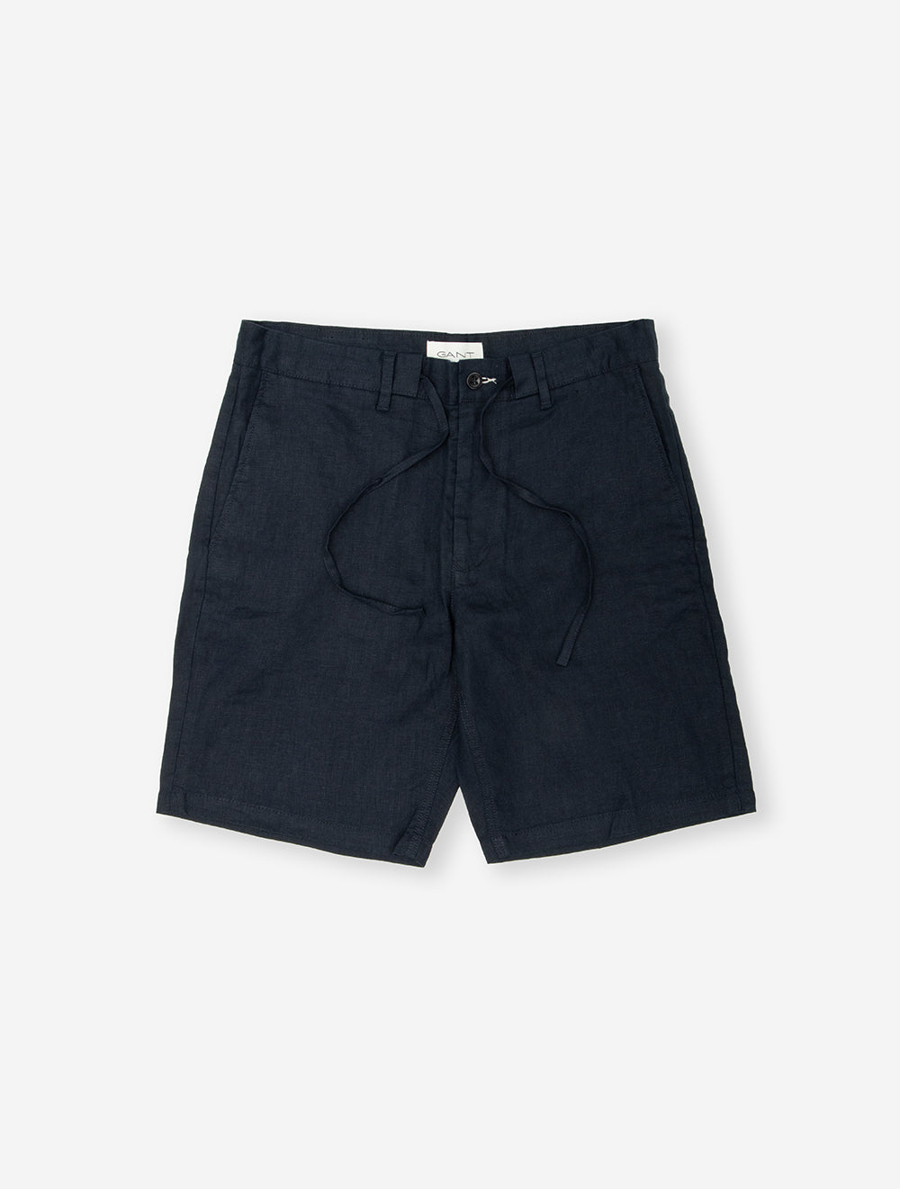 Regular Linen Drawstring Shorts Evening Blue