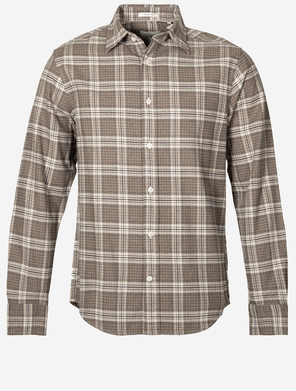 Regular Fit Check Shirt Dark Hazelnut Melange