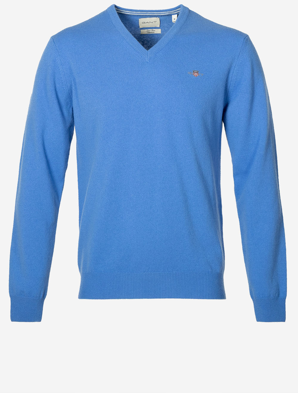 Superfine Lambswool V-Neck Tartan Perfect Blue