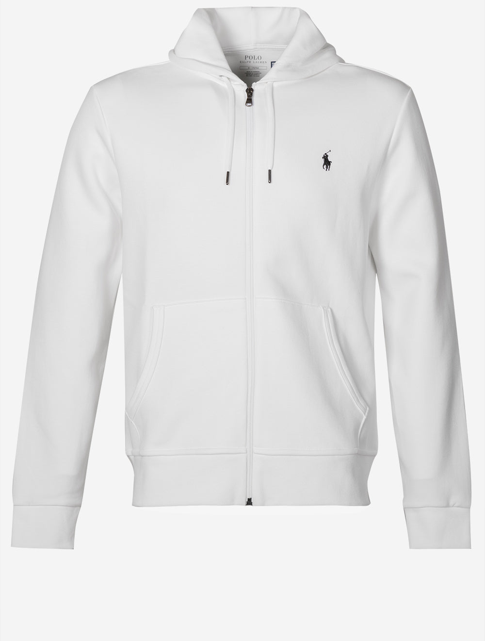 Double Knit Full Zip Hoodie White