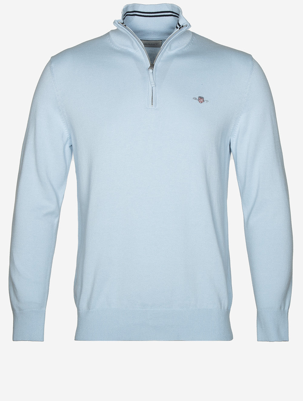 Classic Cotton Half Zip Sweater Fresh Blue