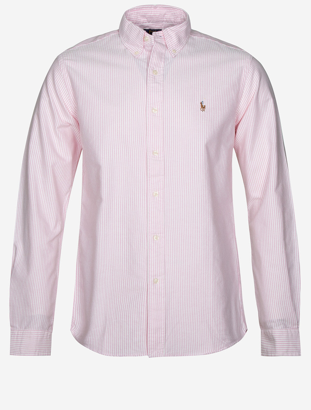 Custom Fit Striped Oxford Shirt Pink