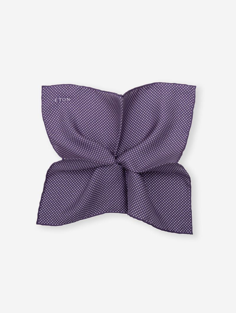 Polka Dot Silk Pocket Square Purple