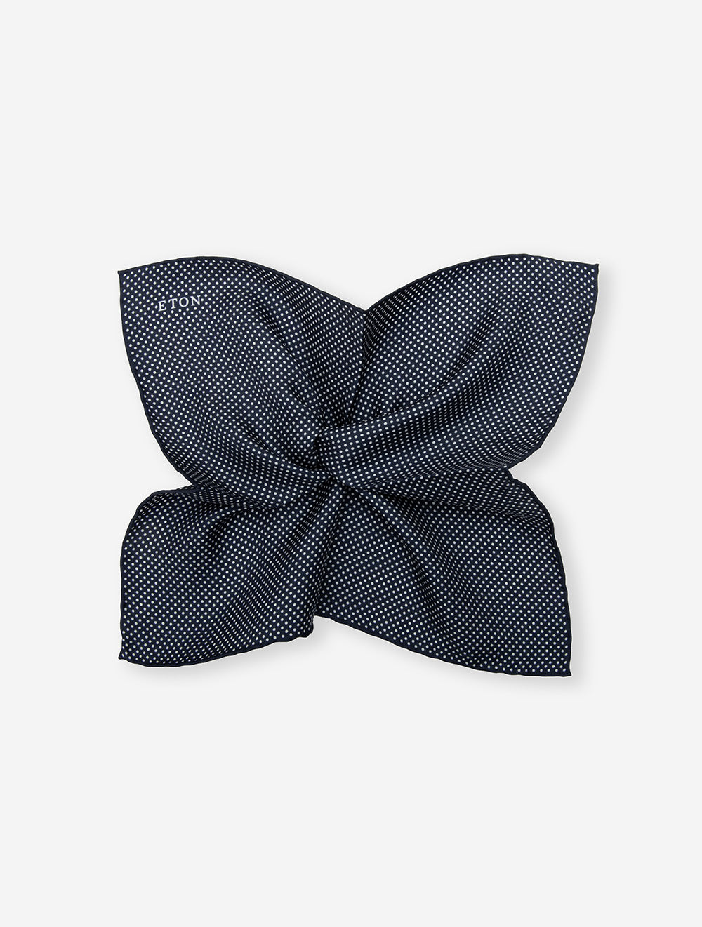 Polka Dot Silk Pocket Square Navy