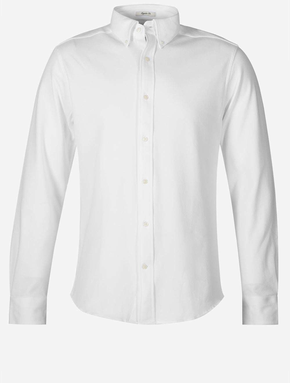 Regular Jersey Piqué Stretch Shirt White