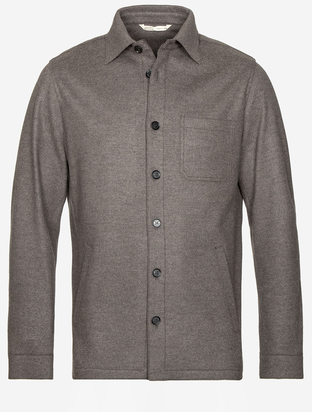 Overshirt Raw Edge with Pockets Turkish Coffee