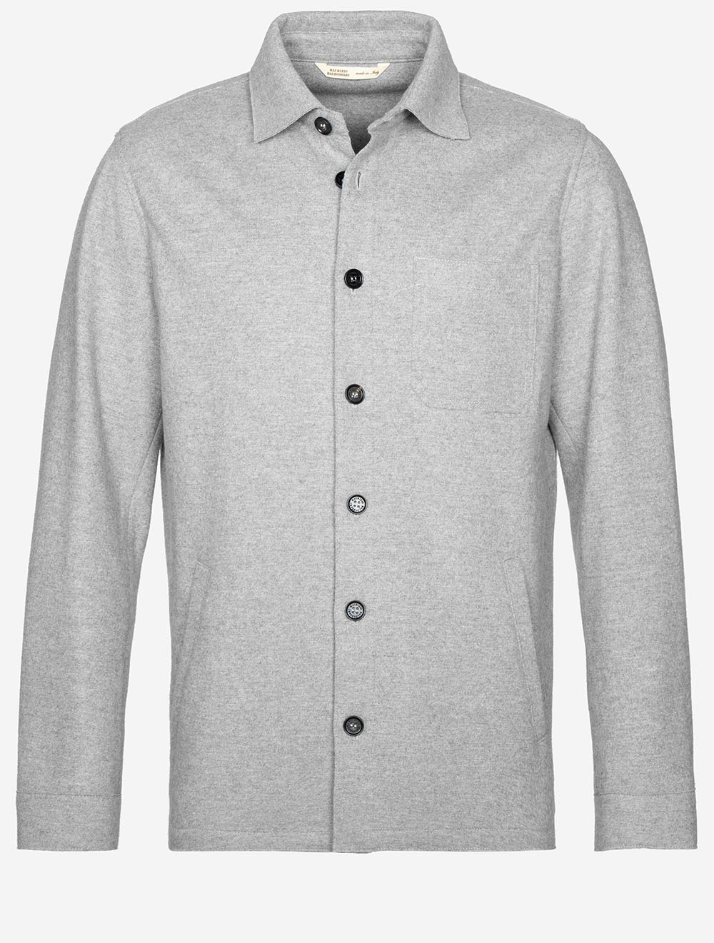 Overshirt Raw Edge with Pockets  Silver Light Green