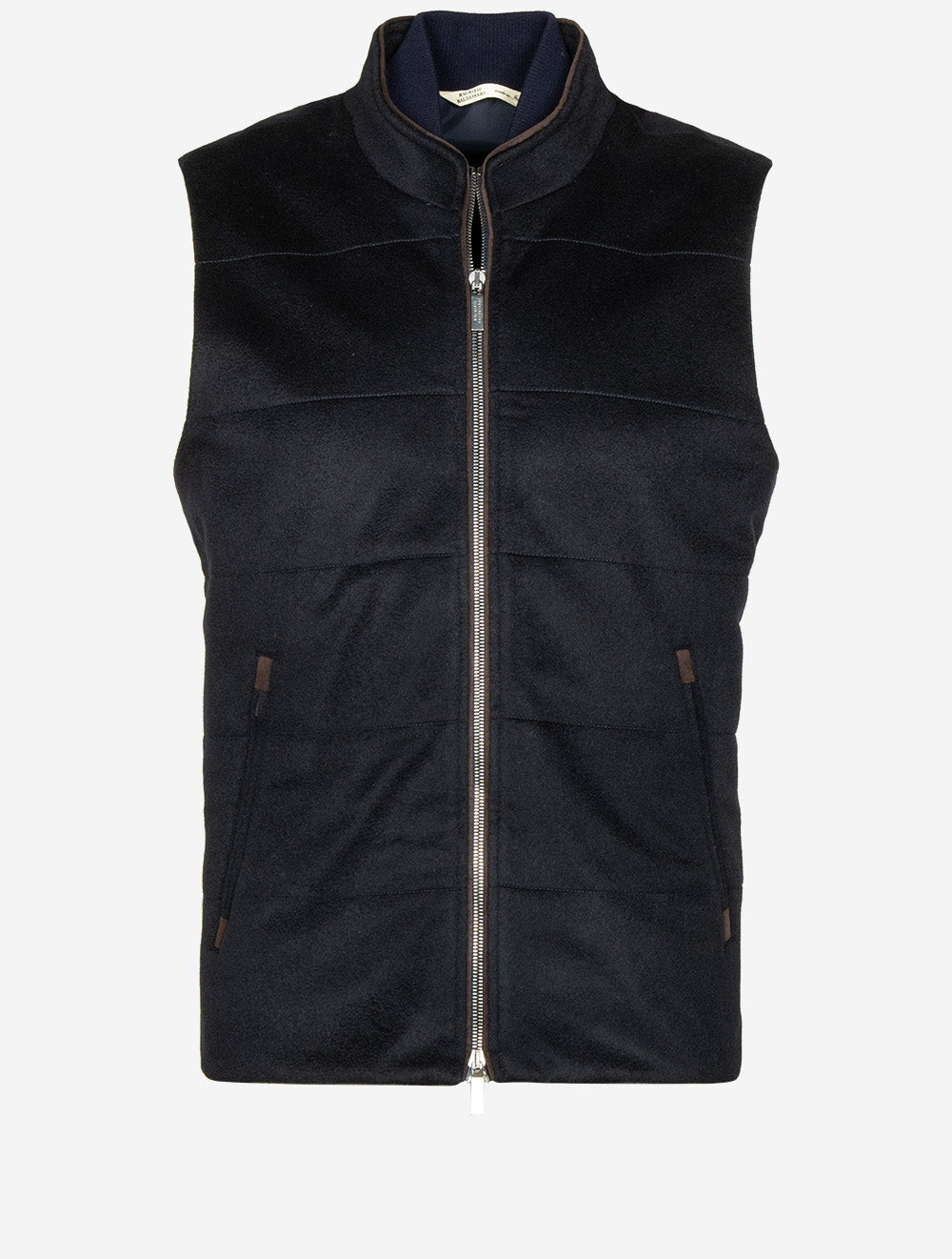 Vest with Knit Sides & Alcantara Navy