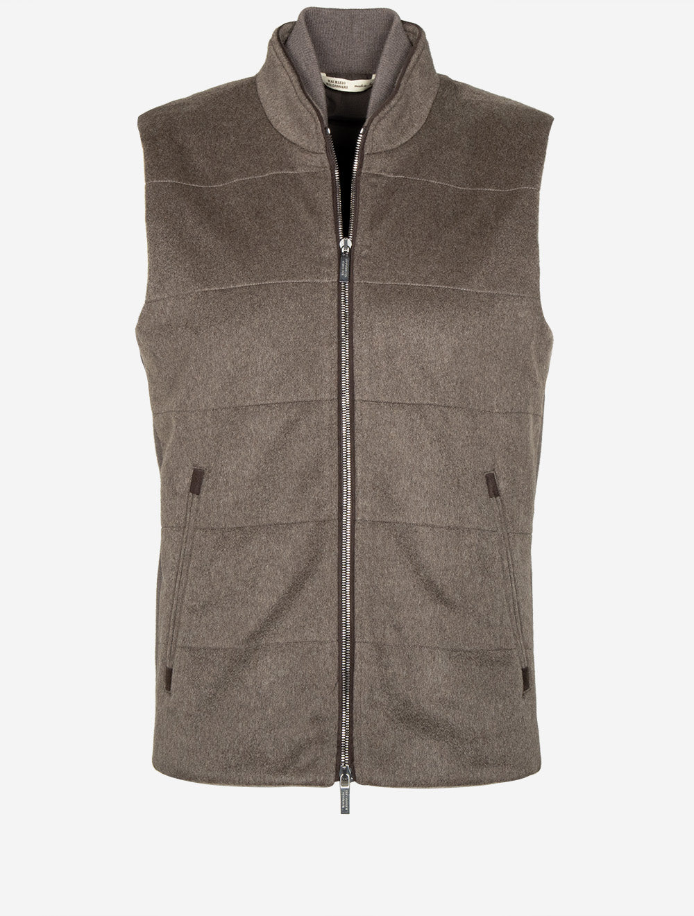 Vest with Knit Sides & Alcantara Medium Dark Grey Beige