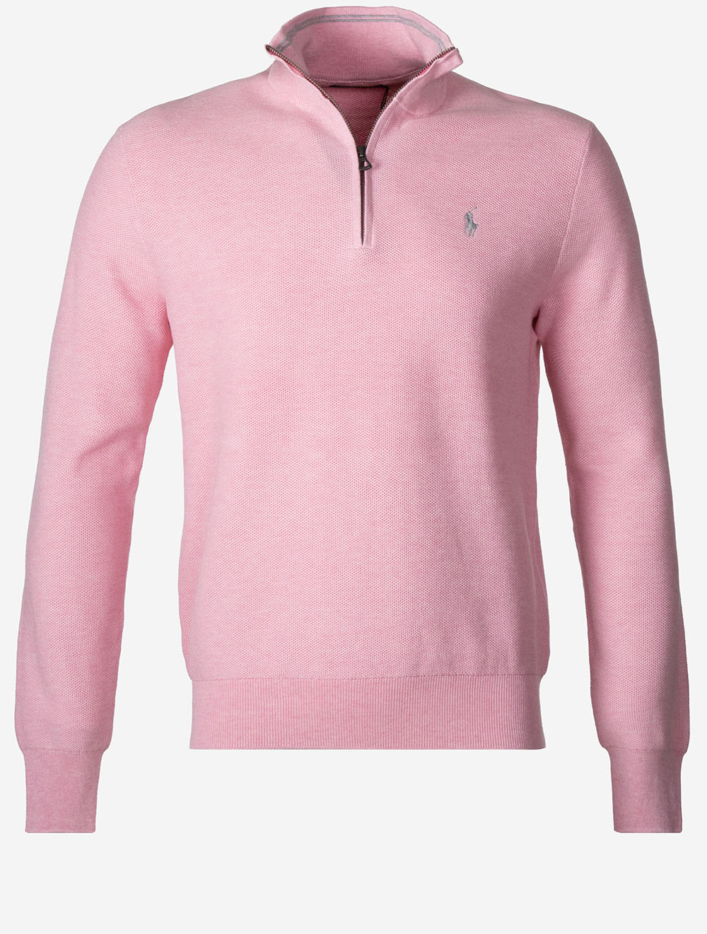 Half Zip Pique Pullover Pink
