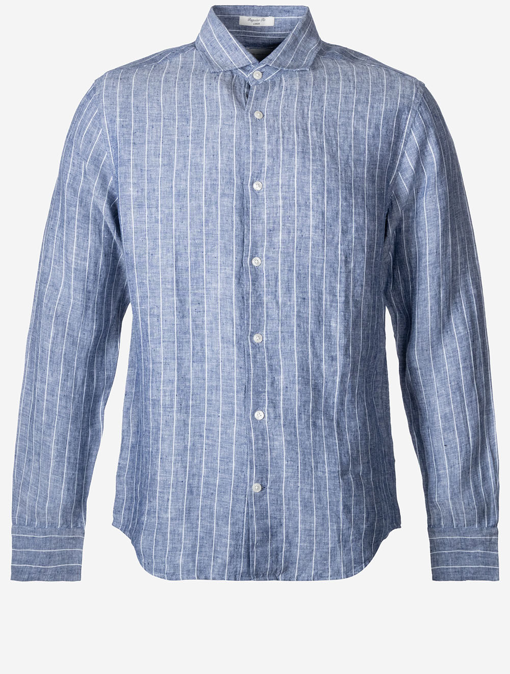 Regular Linen Stripe Shirt Persian Blue