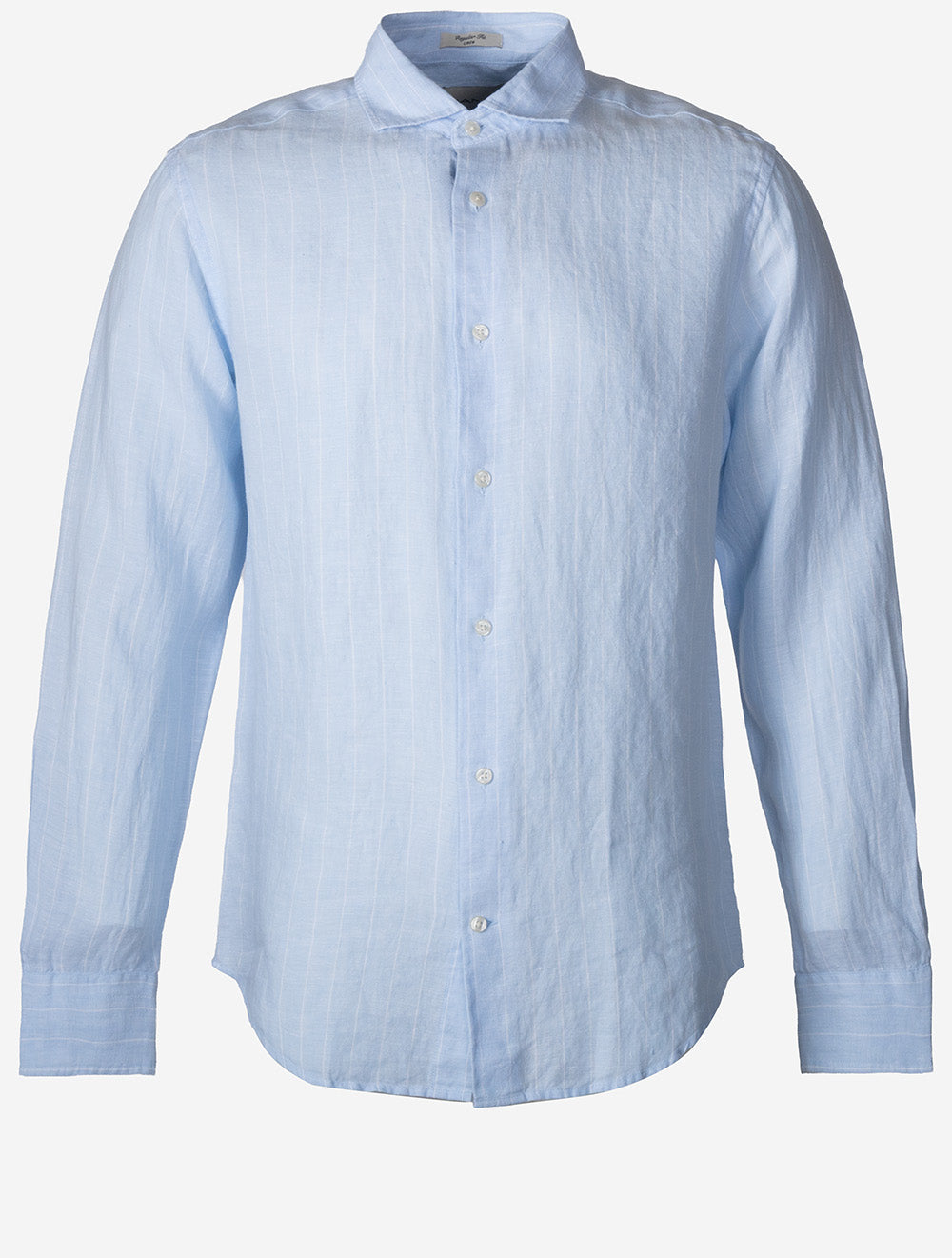 Regular Linen Stripe Shirt Sky Blue